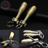 Bomb Fire Starter Missile - Emergency Permanent Match Survival Key Chain Flint Camping Kerosene Lighter