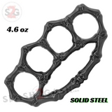 Skeleton Bones Brass Knuckles Paperweight Solid Steel Knuckle Duster - Black