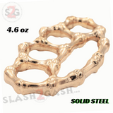 Skeleton Bones Brass Knuckles Paperweight Solid Steel Knuckle Duster - Shiny Gold