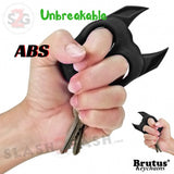 Brutus the Bulldog Self Defense Keychain ABS Knuckles - Black Punchy Puppy Unbreakable