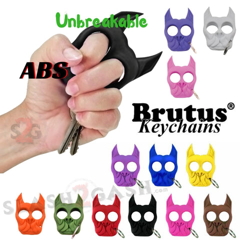 Brutus the Bulldog Self Defense Keychain ABS Knuckles - Unbreakable Punchy Puppy 12 colors
