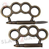 Bullet Brass Knuckles Knife Bronze Rifle Cartridge Round Paperweight Military Duster .30-06 thirty ought six
