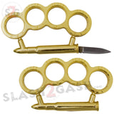 Bullet Brass Knuckles Knife Gold Rifle Cartridge Round Paperweight Military Duster .30-06 thirty ought six