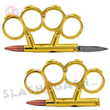 Bullet Brass Knuckles Knife Gold Rifle Cartridge Round Paperweight Military Duster 7.62 x 54R