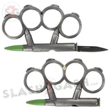 Bullet Brass Knuckles Knife Silver Zombie Green Rifle Cartridge Round Paperweight Military Duster 7.62 x 54R