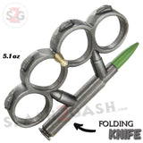 Bullet Brass Knuckles Knife Silver Zombie Green Rifle Cartridge Round Paperweight Military Duster 7.62 x 54R