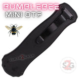 California Legal Mini Out The Front Knife Small Automatic Switchblade Knives - Black Pink Bumble Bee