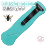 Teal Mini Out The Front Knife Small Automatic Switchblade Knives California Legal - Dagger Bumble Bee