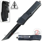 Delta Force Carbon Fiber Dual Action OTF Automatic Knife - Tanto Xtreme Plain Edge S2G slash2gash