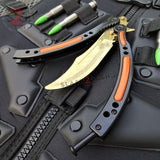 CSGO Lore Butterfly Knife Gold TRAINER Dull PRACTICE CS:GO Counter Strike Balisong Orange