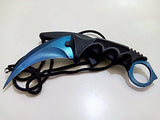 CSGO karambit blue steel tactical claw neck knife fixed blade knives counter strike CS GO hawkbill with sheath