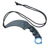 CSGO karambit blue steel tactical claw neck knife fixed blade knives counter strike CS GO hawkbill with sheath