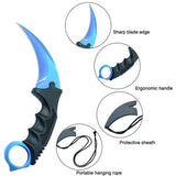 CSGO karambit blue steel tactical claw neck knife fixed blade knives counter strike CS GO hawkbill with sheath