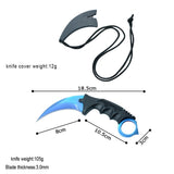 CSGO karambit blue steel tactical claw neck knife fixed blade knives counter strike CS GO hawkbill with sheath