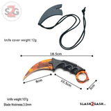 CSGO karambit orange camo tactical claw neck knife fixed blade knives counter strike CS GO hawkbill with sheath hunter camouflage