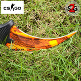 Orange Camo CSGO Counter Strike KARAMBIT Tactical Claw Neck Knife w/ Sheath