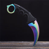 CSGO karambit tactical claw neck knife fixed blade knives counter strike titanium rainbow fade CS GO