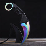 CSGO karambit tactical claw neck knife fixed blade knives counter strike titanium rainbow fade CS GO