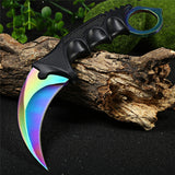 CSGO karambit rainbow tactical claw neck knife fixed blade knives counter strike titanium fade CS GO