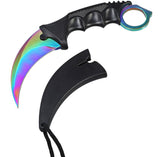CSGO karambit rainbow tactical claw neck knife fixed blade knives counter strike titanium fade CS GO