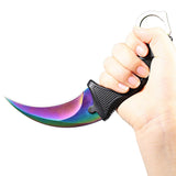 CSGO karambit rainbow tactical claw neck knife fixed blade knives counter strike titanium fade CS GO