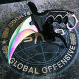 CSGO karambit tactical claw neck knife fixed blade knives counter strike titanium rainbow fade CS GO