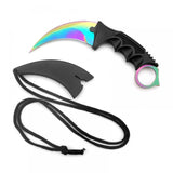 CSGO karambit rainbow tactical claw neck knife fixed blade knives counter strike titanium fade CS GO