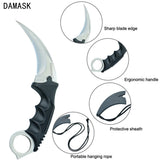CSGO karambit silver tactical claw neck knife fixed blade knives counter strike CS GO hawkbill with sheath