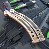 CSGO Blue Slaughter Butterfly Knife SHARP 440C Counter Strike Bronze Balisong