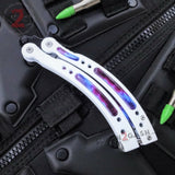 White Galaxy CSGO Butterfly Knife TRAINER Dull Spring Latch PRACTICE CS:GO Counter Strike Balisong