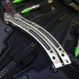 CSGO Silver Butterfly Knife SHARP Chrome Mirror Counter Strike Balisong