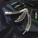 CSGO Silver Butterfly Knife SHARP Chrome Mirror Counter Strike Balisong