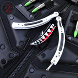CSGO Spit Fire Shark Butterfly Knife SHARP 440C Counter Strike Tactical Balisong