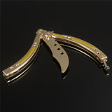 Golden CSGO Butterfly Knife TRAINER Dull Spring Latch PRACTICE Balisong