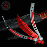 Red Slaughter CSGO Butterfly Knife TRAINER Dull Spring Latch PRACTICE Balisong
