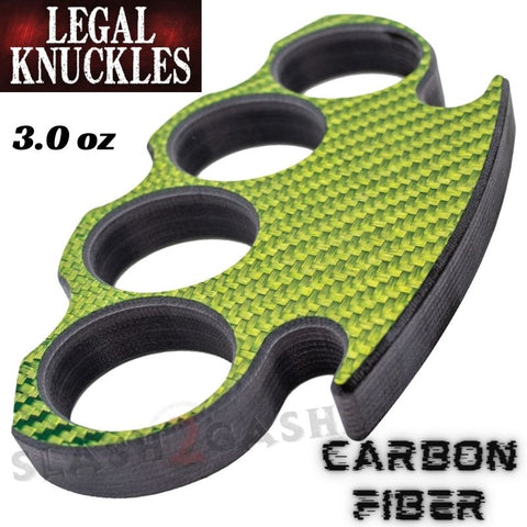 Green Carbon Fiber Knuckles Legal Duster Light Weight Puncher - Self Defense Paperweight