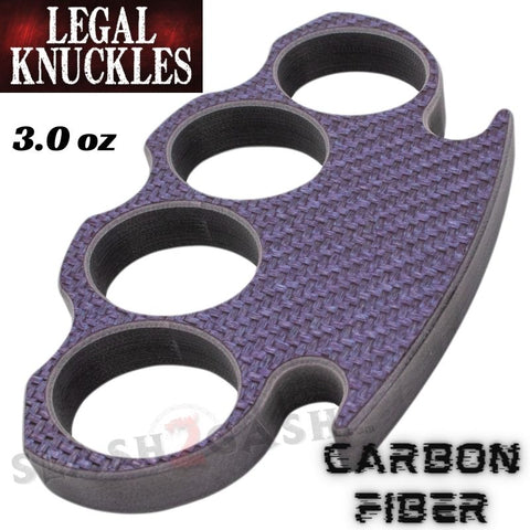 Purple Carbon Fiber Knuckles Legal Duster Light Weight Puncher - Self Defense Paperweight