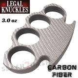 Silver Carbon Fiber Knuckles Legal Duster Light Weight Puncher - Self Defense Paperweight