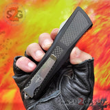 Dark Knight VG-10 OTF Knife CNC T6061 w/ Carbon Fiber Blue Screws - Tanto Automatic Switchblade - Delta Force Knives