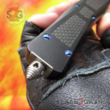 VG-10 OTF Knife CNC T6061 Carbon Fiber Automatic Switchblades - Tanto Xtreme Blue Screws - Delta Force Knives