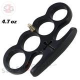 Cross Brass Knuckles Cardinals Revenge Belt Buckle Steel Paperweight - Black Duster