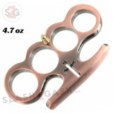 Cross Brass Knuckles Cardinals Revenge Belt Buckle Steel Paperweight - Copper Duster