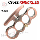 Cross Brass Knuckles Cardinals Revenge Belt Buckle - Copper