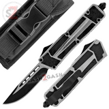 Chrome Scarab OTF Knife D/A Automatic Switchblade Silver - Drop Point Plain Edge