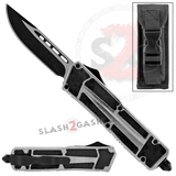 Chrome Scarab OTF Knife D/A Automatic Switchblade Silver - Drop Point Plain Edge