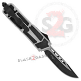 Chrome Scarab OTF Knife D/A Automatic Switchblade Silver - Drop Point Plain Edge