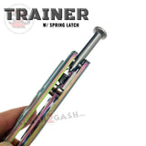 Classic 6 Hole Butterfly Knife Trainer Rainbow w/ Spring Latch Practice Balisong Sandwich Dull Safe