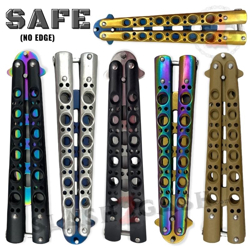 Classic 6 Hole Butterfly Knife Trainer Practice Balisong (Riveted