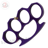 Classic Heavy Duty Belt Buckle & Paperweight - PURPLE Brass Knuckles Solid Aluminum