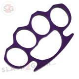 Classic Heavy Duty Belt Buckle & Paperweight - PURPLE Brass Knuckles Solid Aluminum